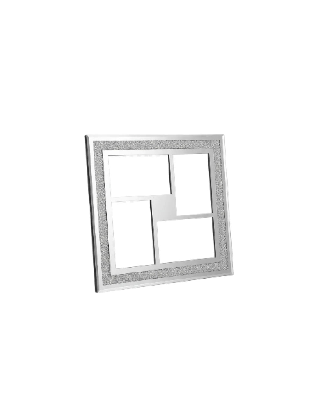Elegant Silver 4-Photo Mirrored Frame Wall Display | Sparkle Decor