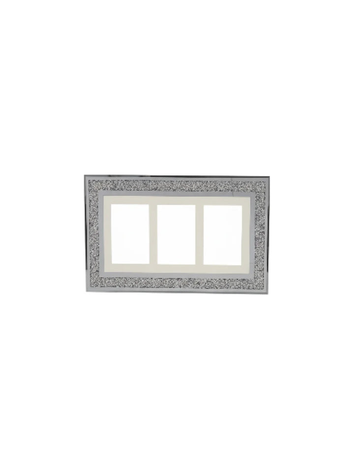 Crushed Crystal Multi Aperture 3-Photo Frame | Sparkle Decor