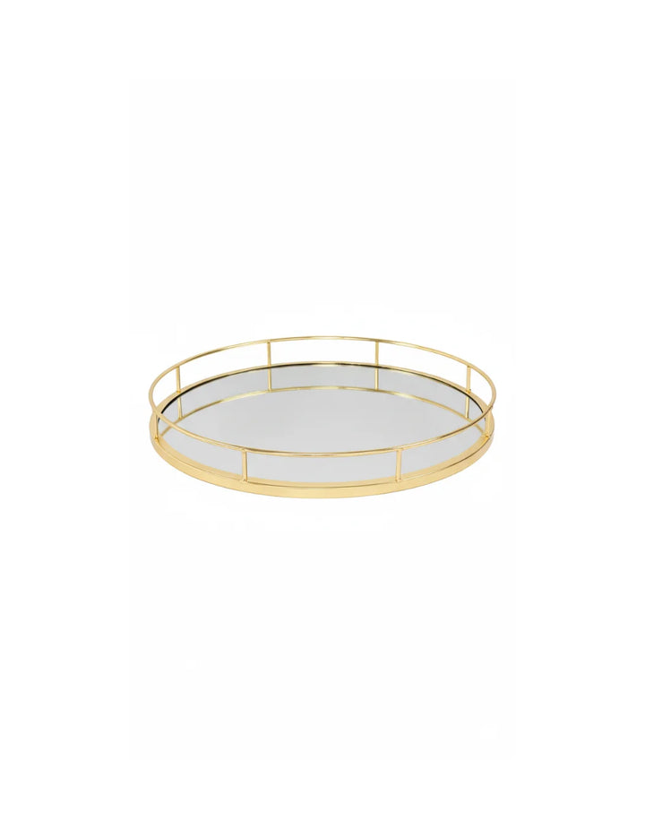 Round Gold Mirrored Display Tray | Sparkle Decors