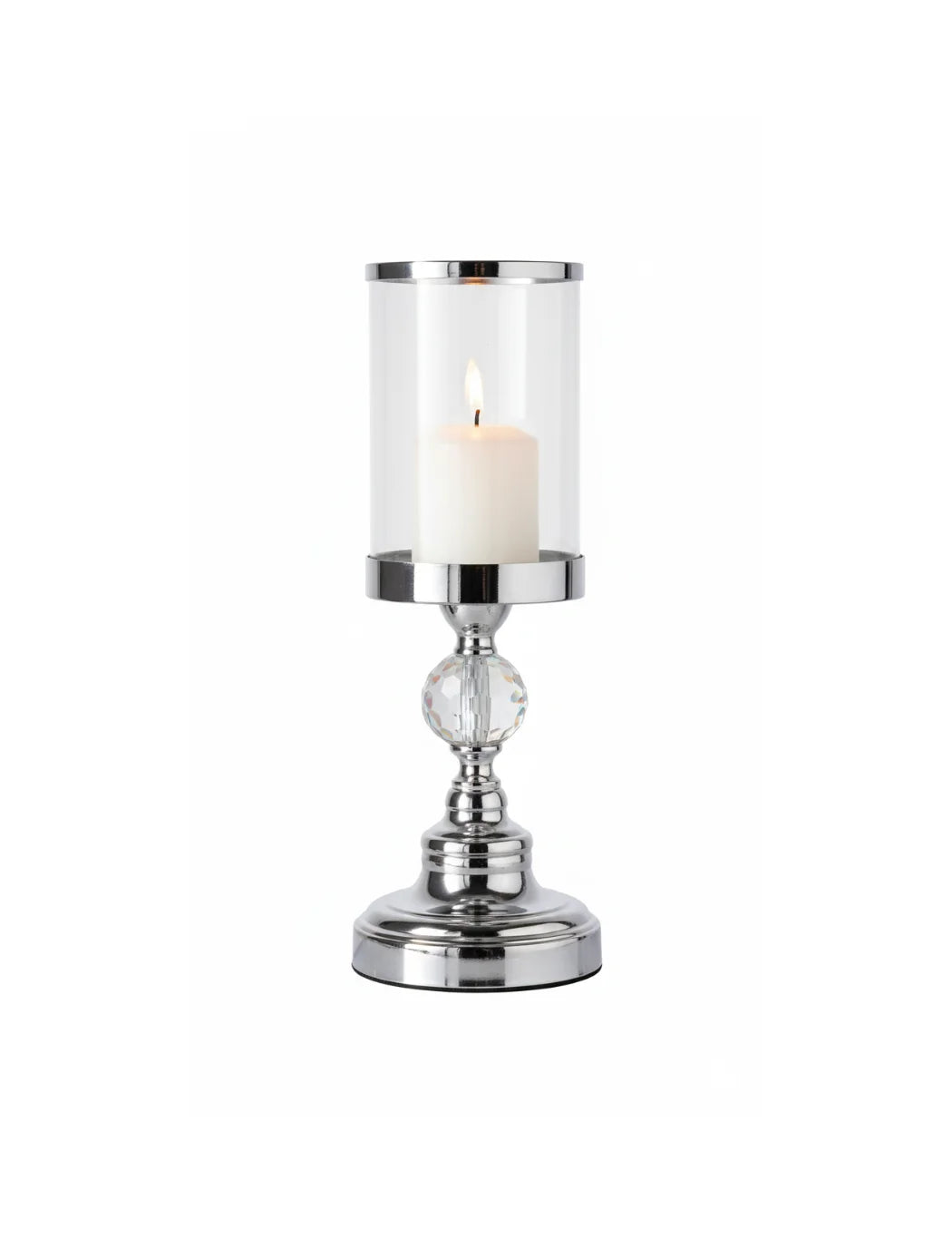Crystal Chrome Candle Holder with Luxury Detailing | Sparkle Decors
