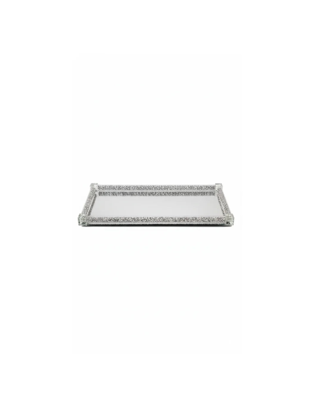 Mirrored Crystal Diamante Candle Plate Tray Decor | Sparkle Decor