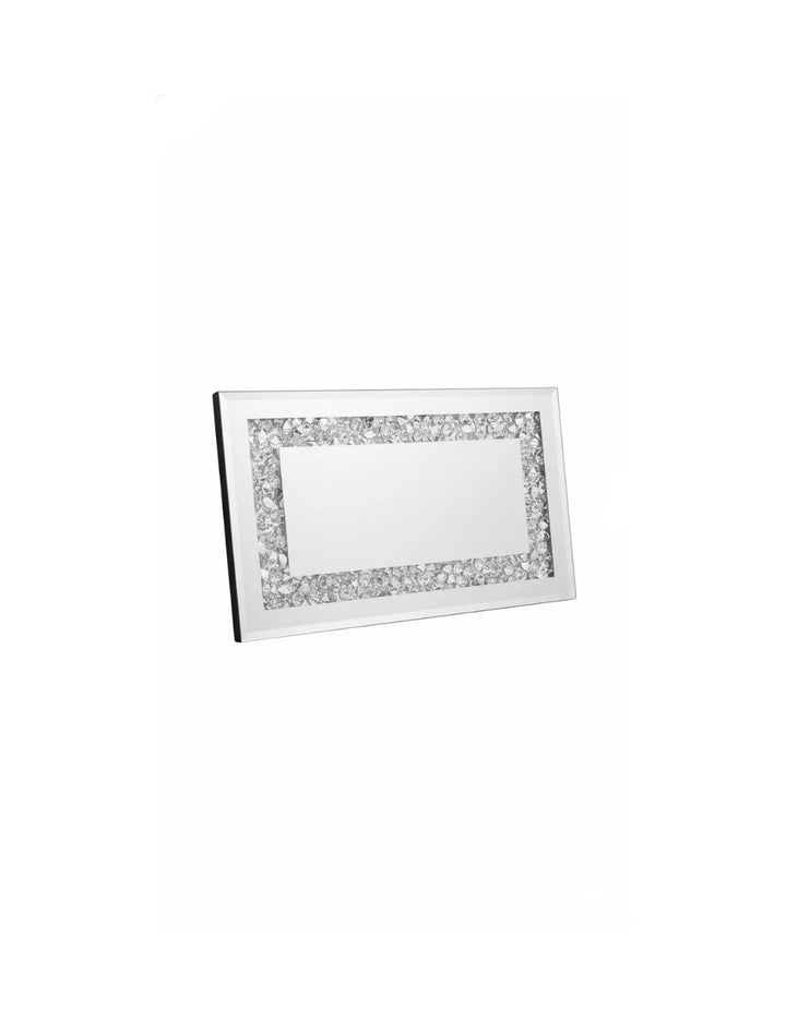 Rectangular Diamante Mirrored Candle Plate Tray | Sparkle Decors