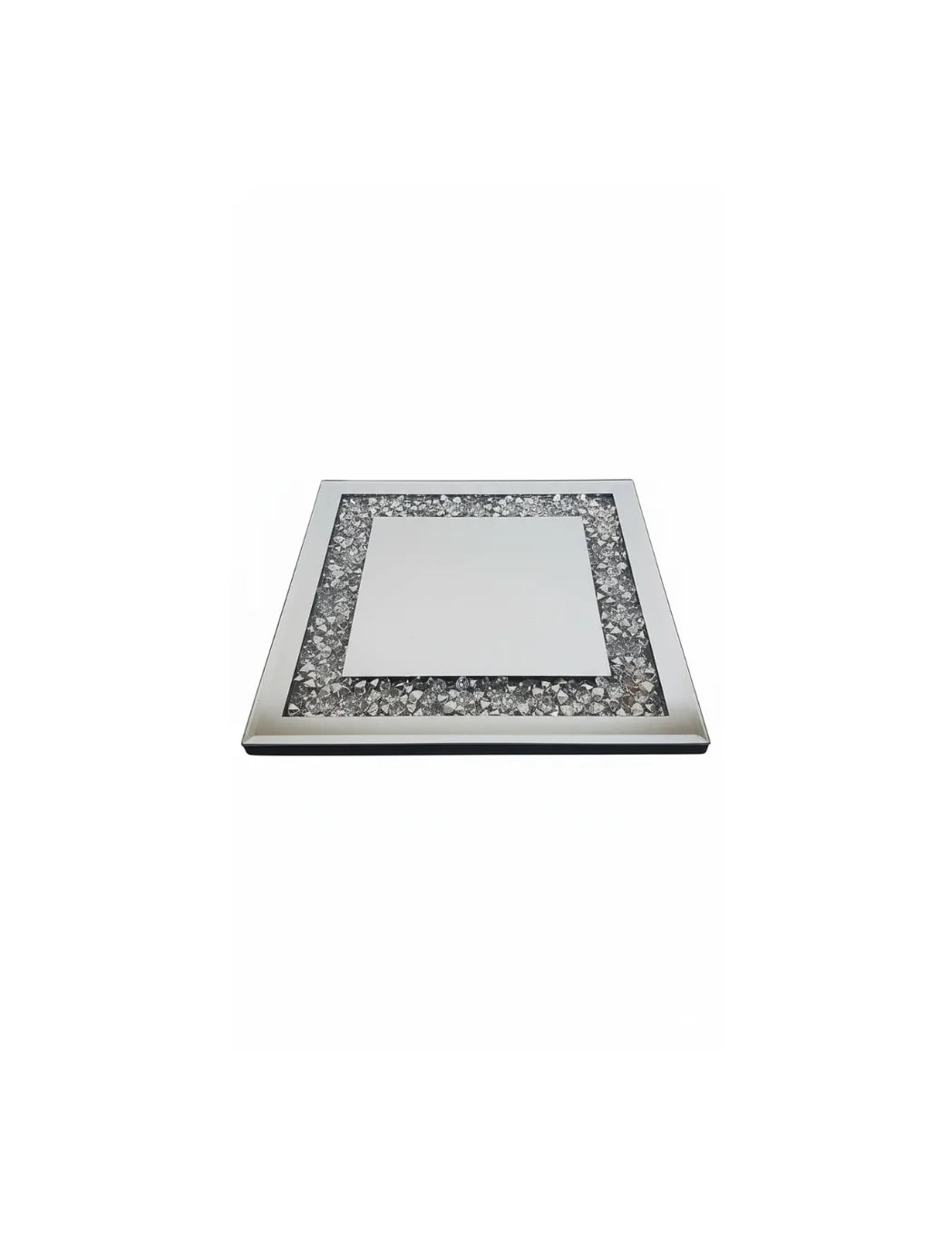 Square Diamante Mirrored Candle Plate Set Of 2 | Sparkle Decors