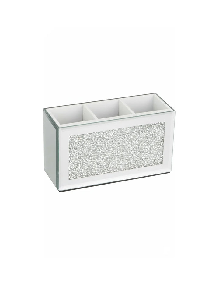 Elegant Crushed Diamond Makeup Brush Holder Organizer | Sparkle Decors