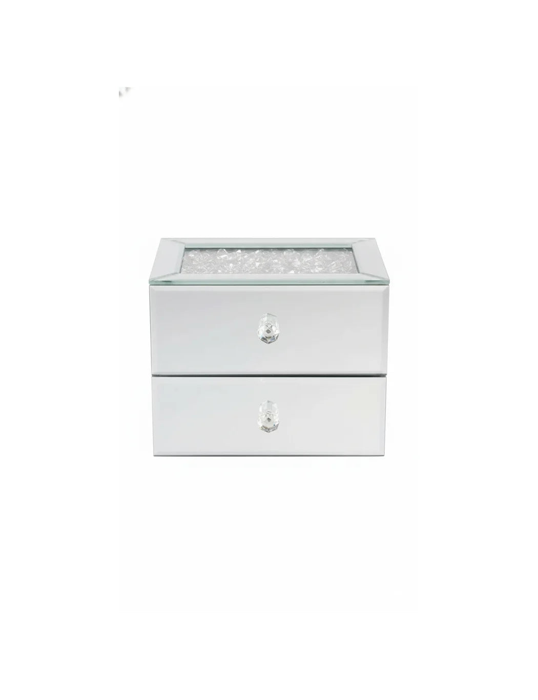 Luxury Silver Mirrored 2-Drawer Jewellery Storage Box | Sparkle Decors