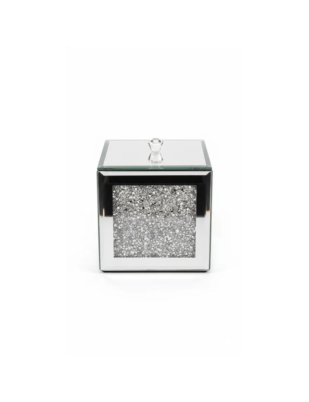 Eye-Catching Silver Diamante Mirrored Jewellery Box | Sparkle Decors