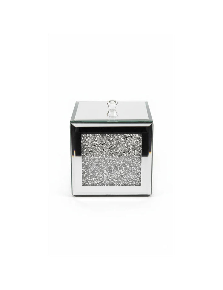 Eye-Catching Silver Diamante Mirrored Jewellery Box | Sparkle Decors