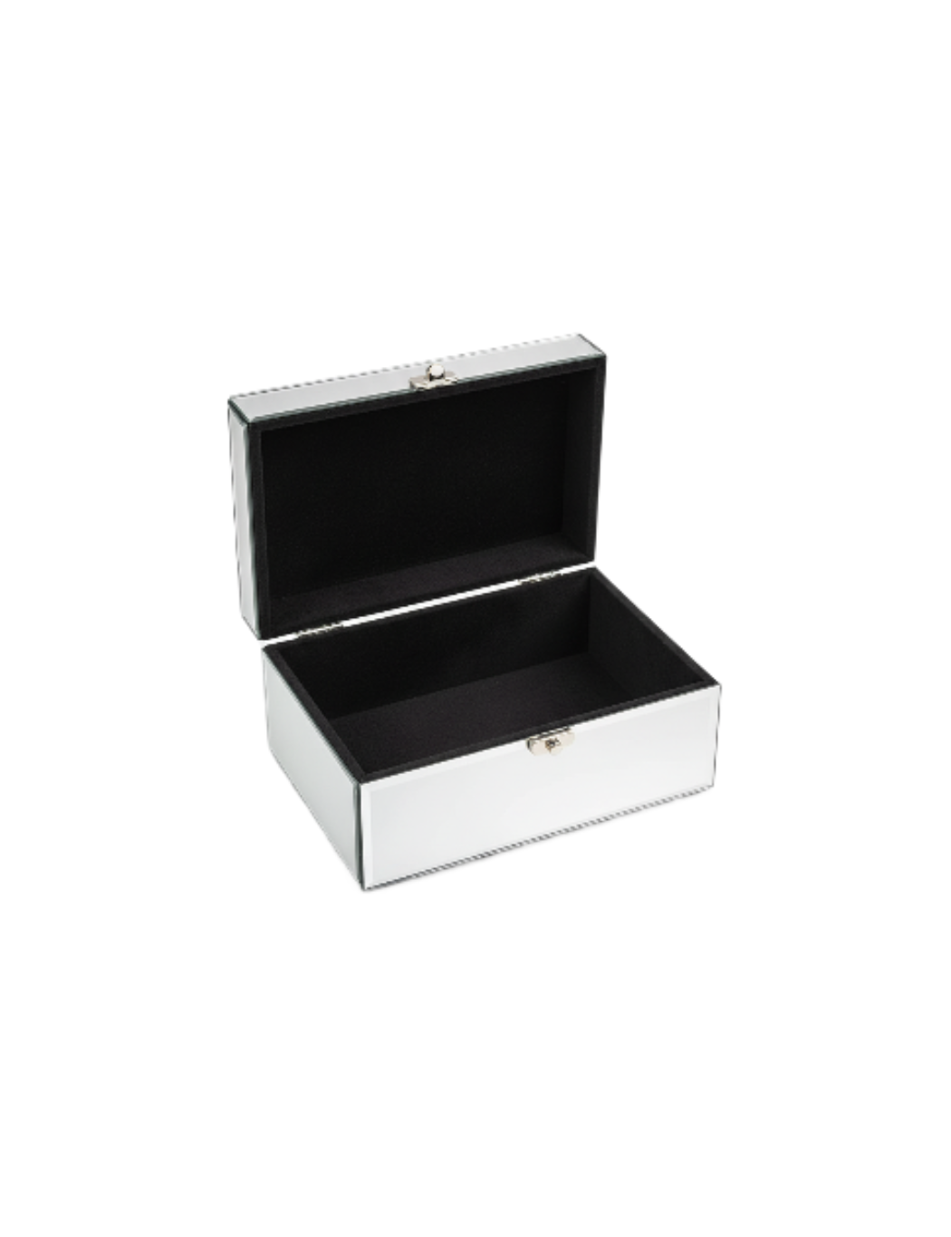 Silver Crushed Diamante Mirrored Jewellery Box | Sparkle Decors