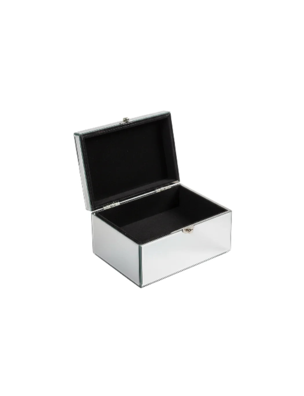 Glass Silver Mirrored Diamante Jewellery Box | Sparkle Decors