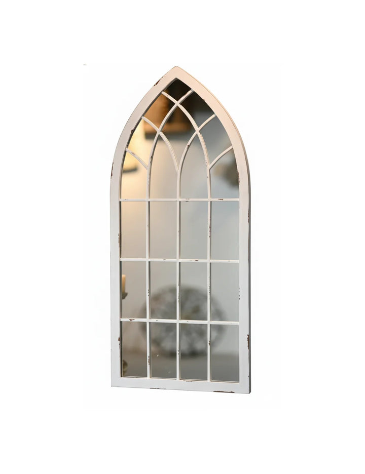 Arched White Cathedral Window Mirror – Sparkle Decors