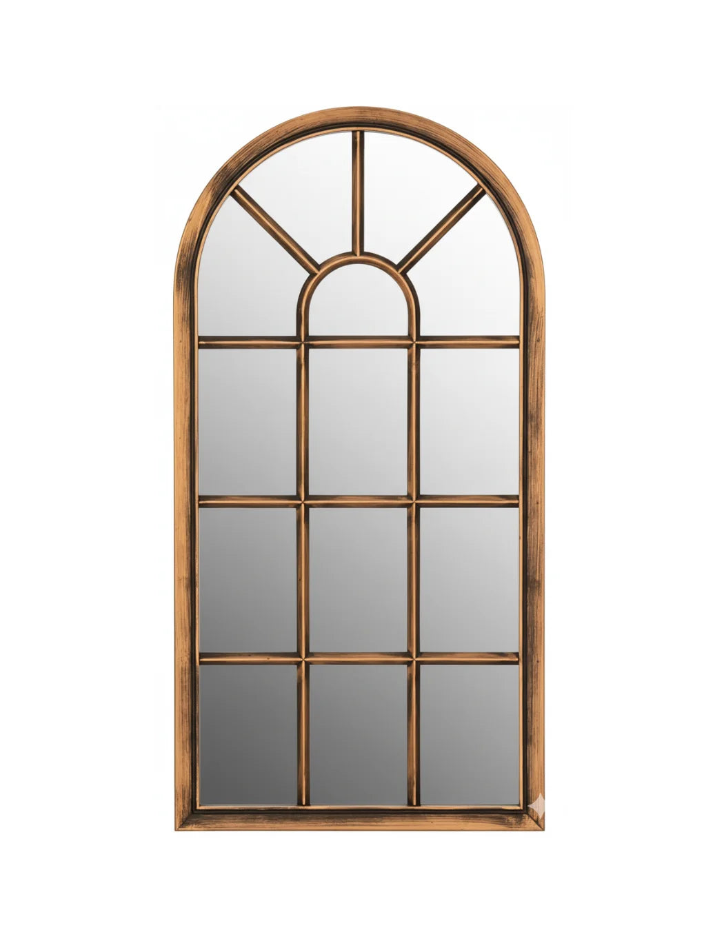 Brushed Copper Arch Window Wall Mirror – Sparkle Decors