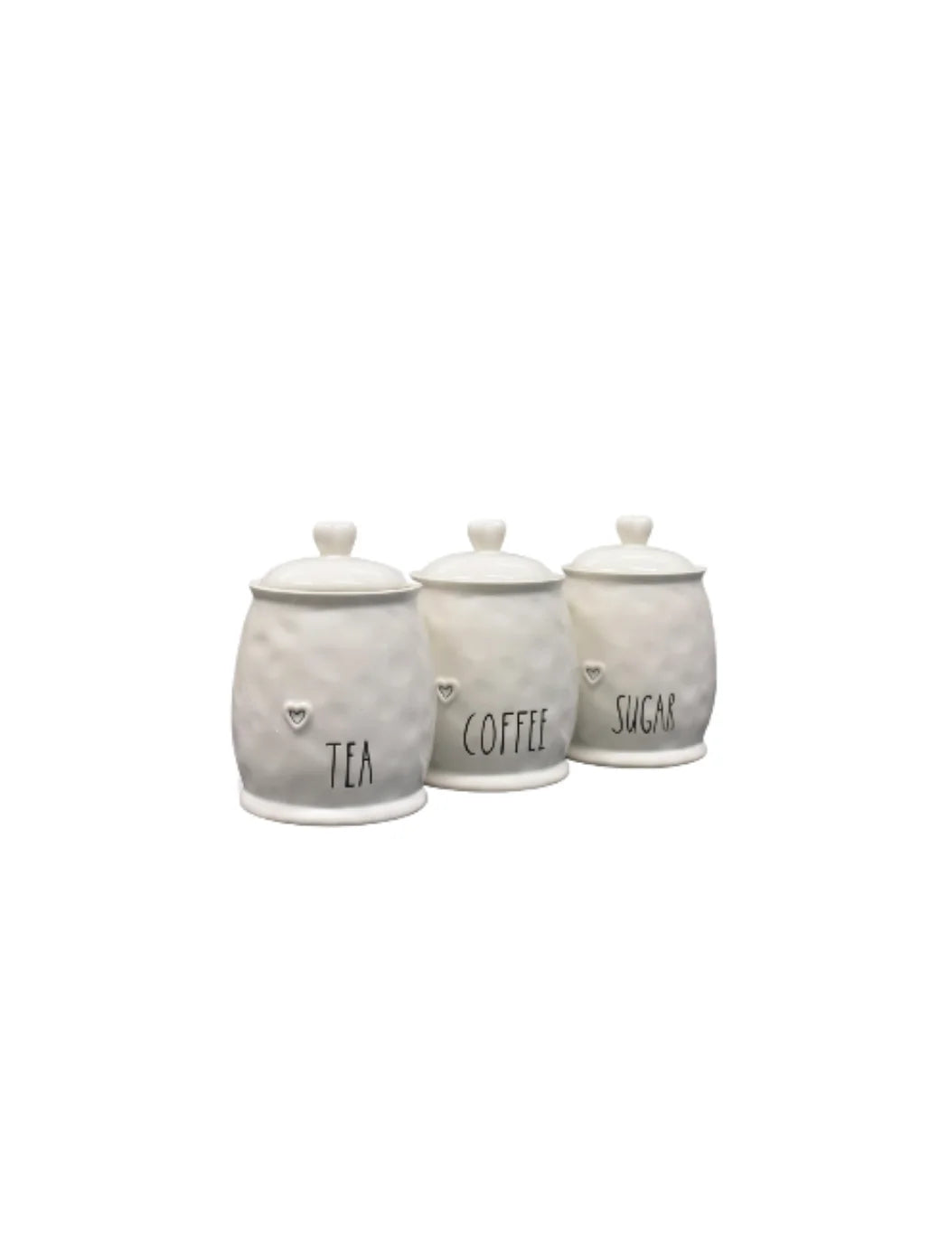 Ceramic Tea Coffee Sugar Jar Set with Heart Lids – Sparkle Decors