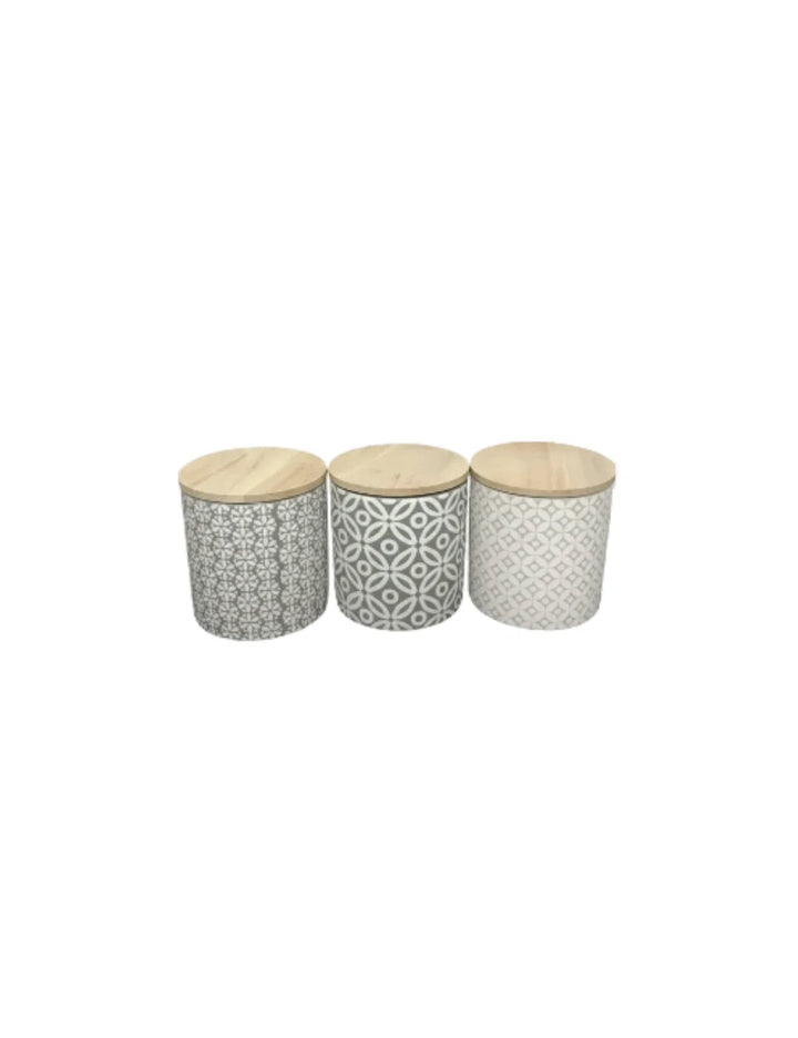 Embossed Ceramic Tea Coffee Sugar Canister Set – Sparkle Decors