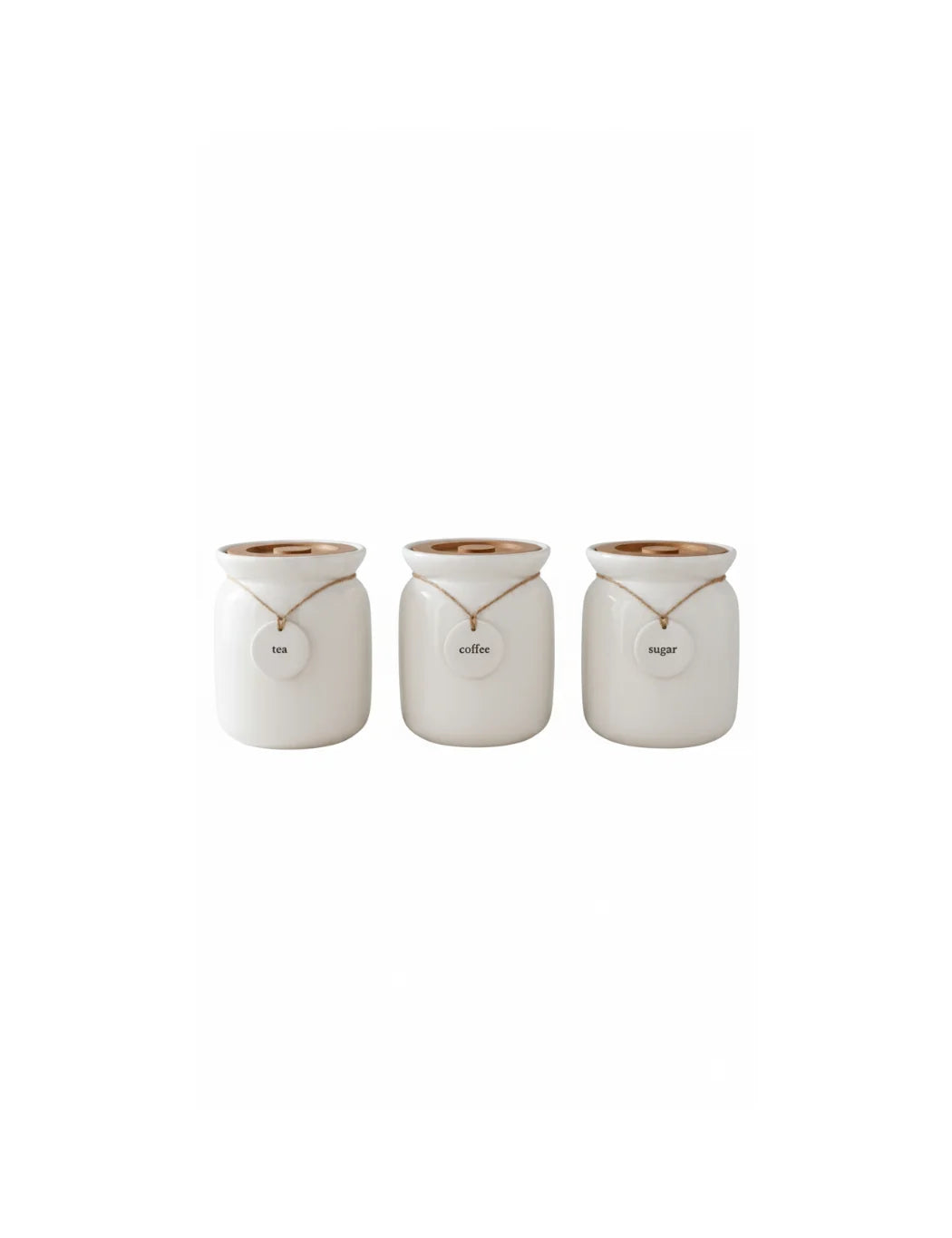 Rustic Ceramic Tea Coffee Sugar Canisters Set of 3 – Sparkle Decors