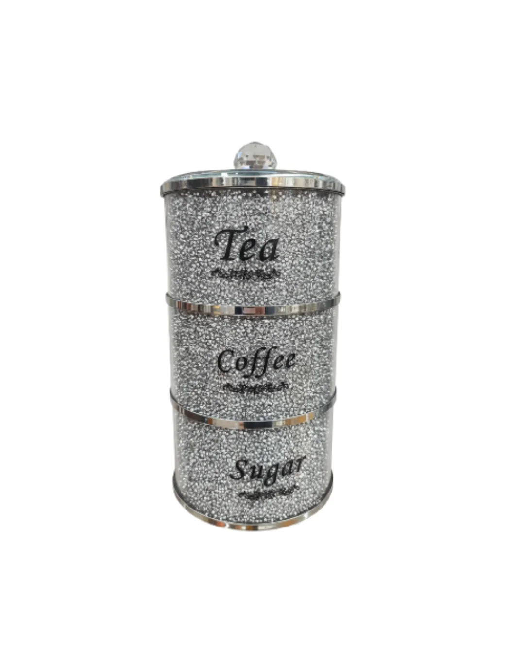 Stackable Crystal Tea Coffee Sugar Canisters Set – Sparkle Decors