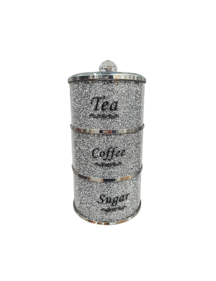Stackable Crystal Tea Coffee Sugar Canisters Set – Sparkle Decors