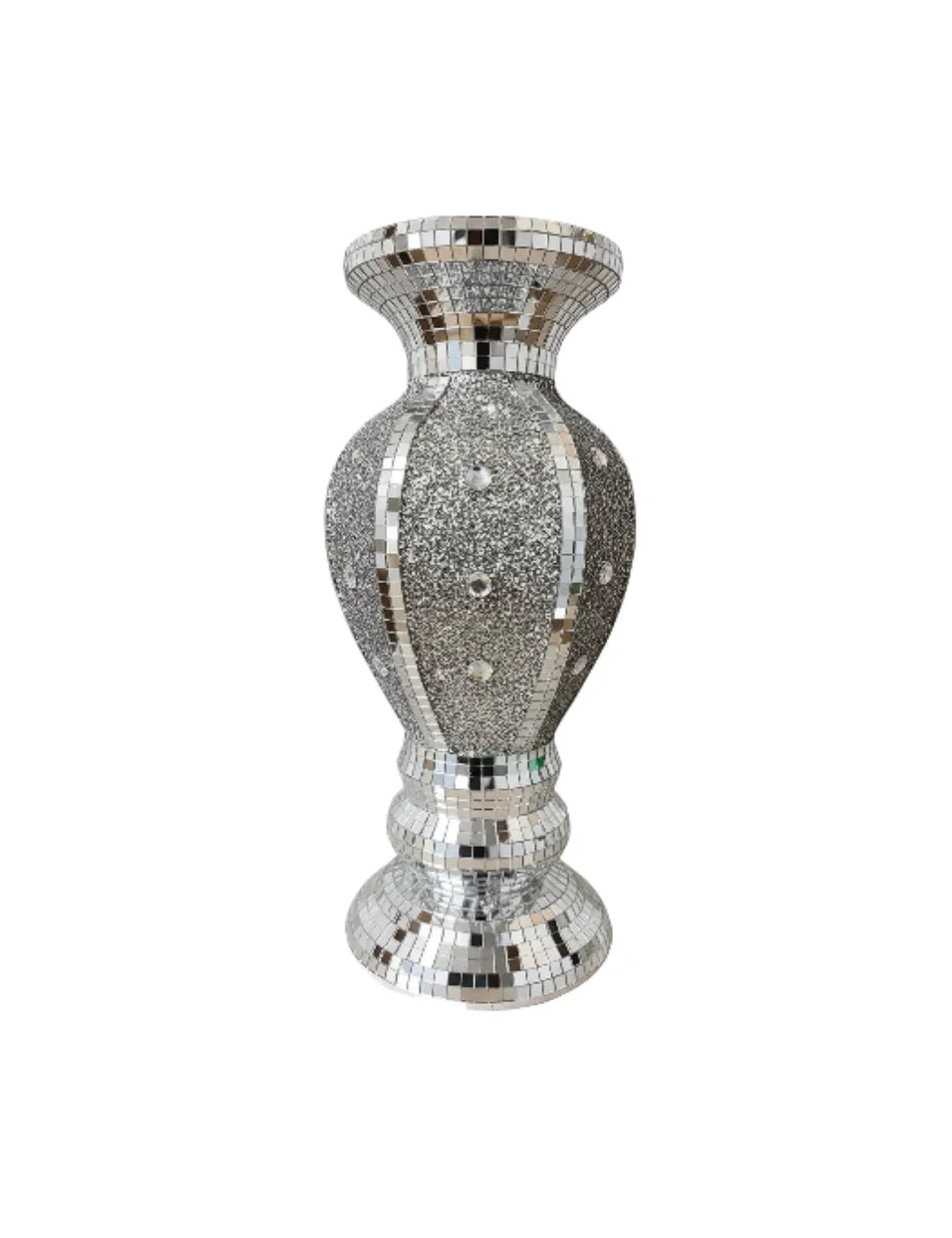 Silver Crushed Diamond Vase for Home Décor – Sparkle Decors