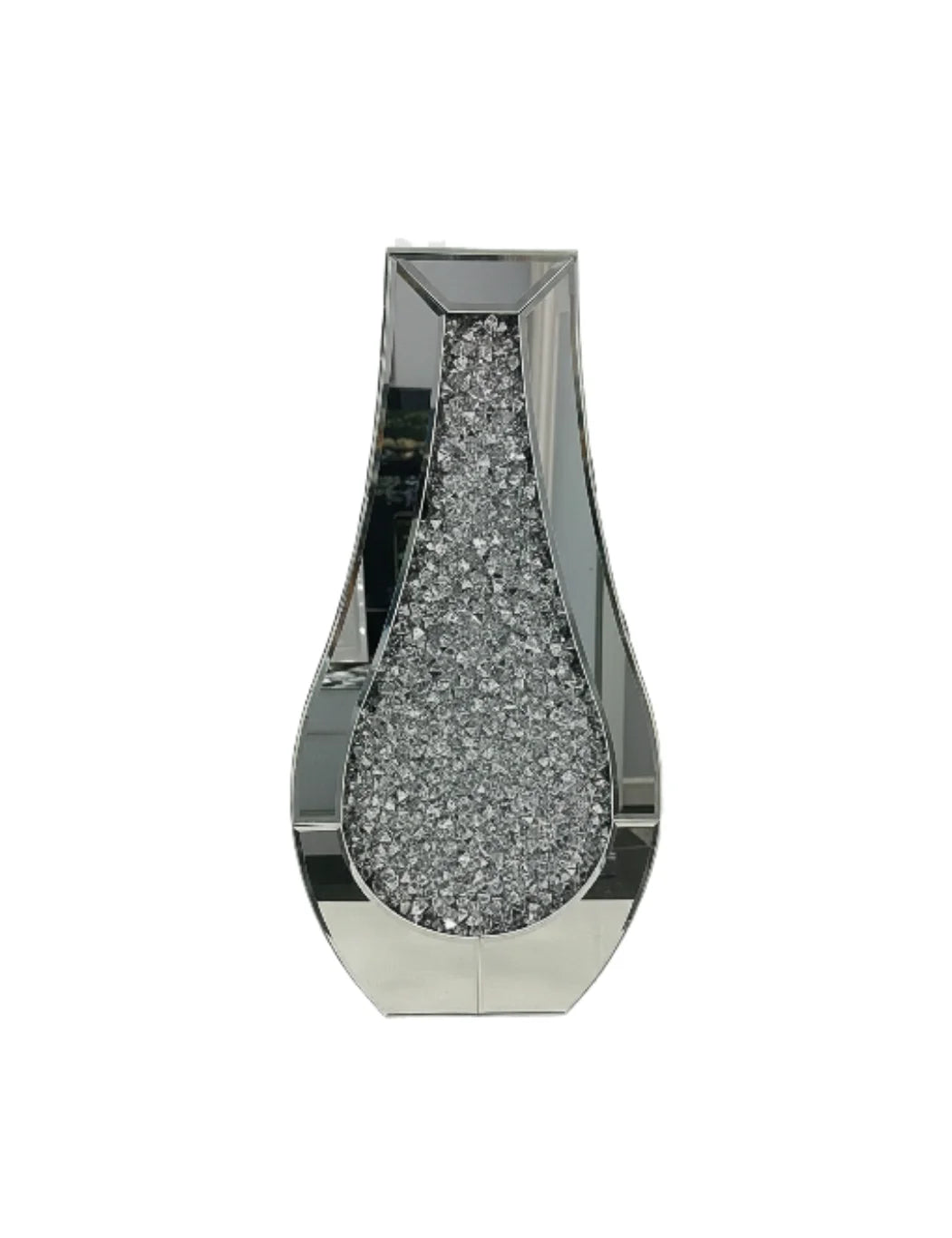Silver Mirrored Crushed Diamond Floor Vase – Sparkle Decors