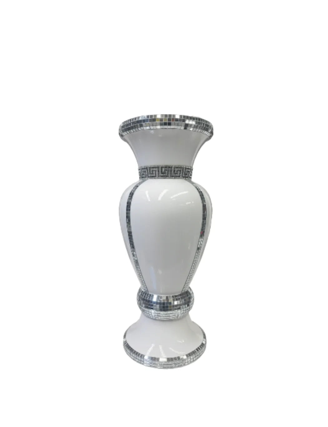 Sparkly White Silver Mirrored Floor Vase – Sparkle Decors