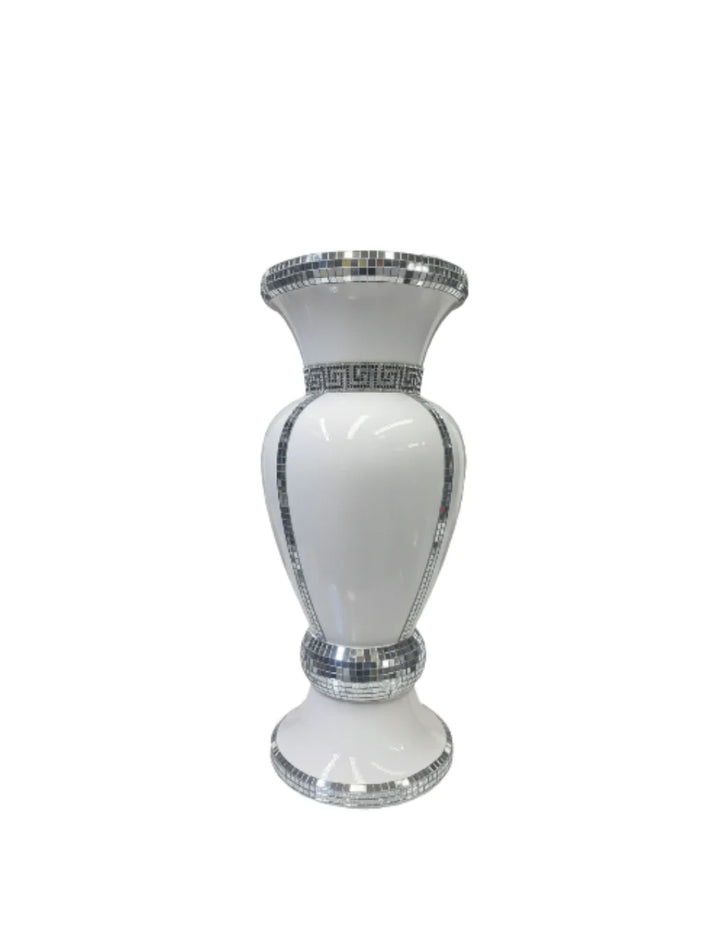 Sparkly White Silver Mirrored Floor Vase – Sparkle Decors