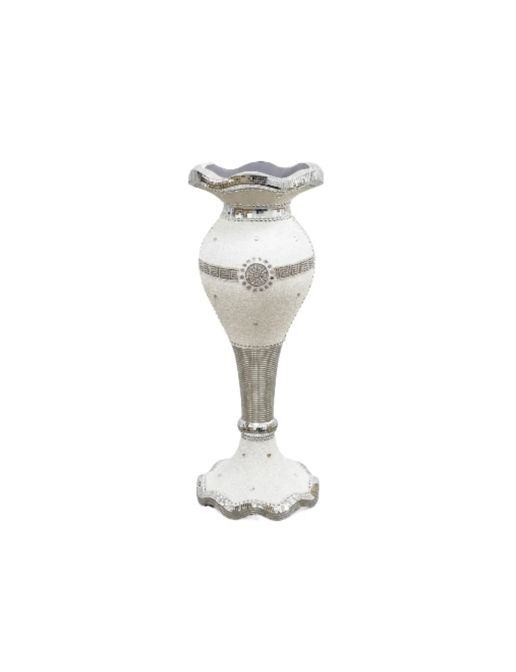 Luxury Crushed Diamond Silver Floor Vase – Sparkle Decors