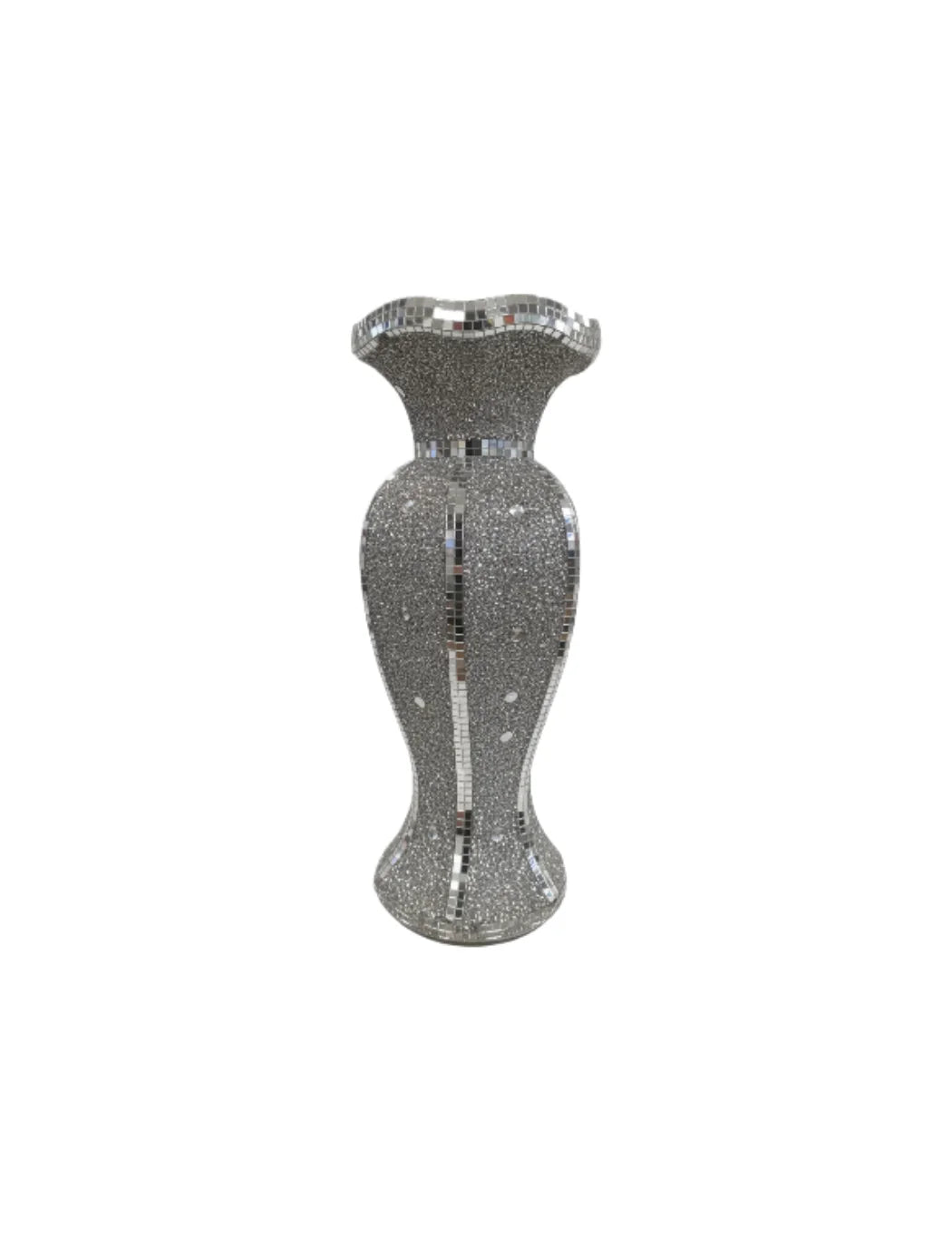 Silver Crushed Diamond Sparkle Vase Ornament - Sparkle Decors
