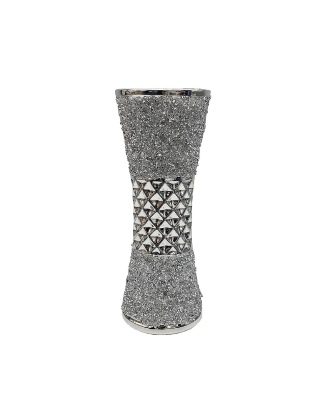 Silver Diamante Ceramic Flower Vase Home Decor – Sparkle Decors