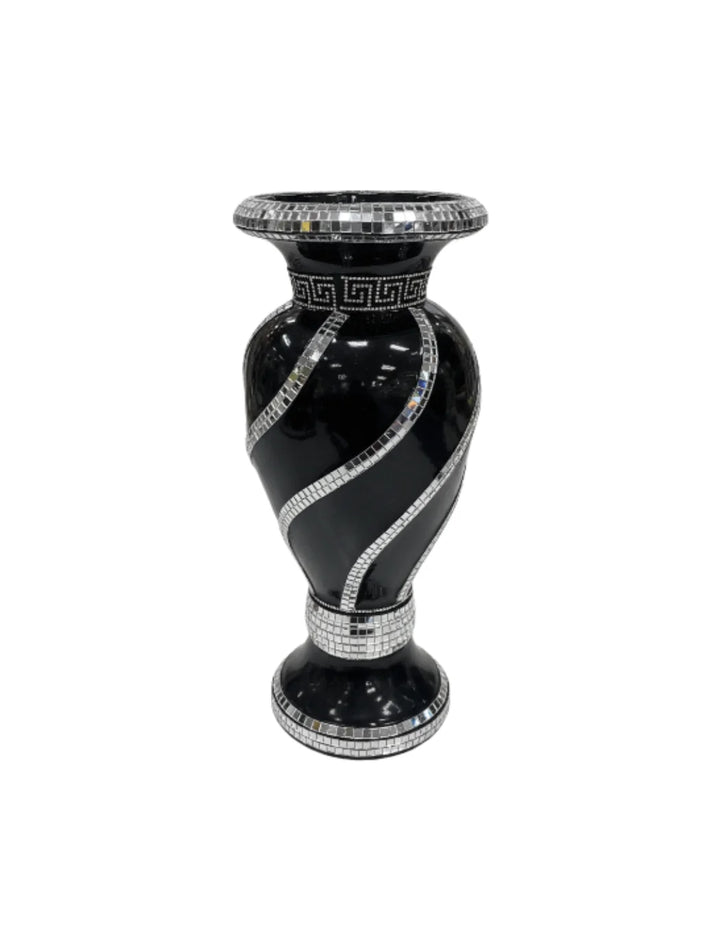 Ceramic Mosaic Vase with Crystal Sparkle – Sparkle Decors