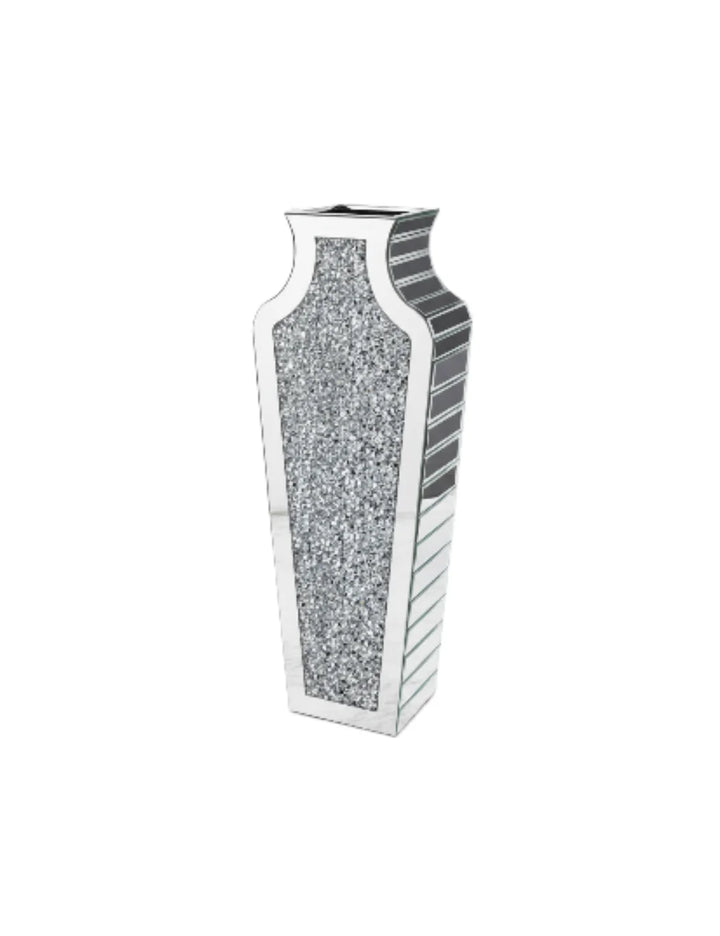 Large Crushed Diamond Floor Vase Silver – Sparkle Decors