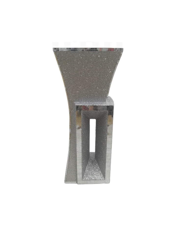 Luxury Crushed Diamond Silver Mirrored Floor Vase – Sparkle Decors