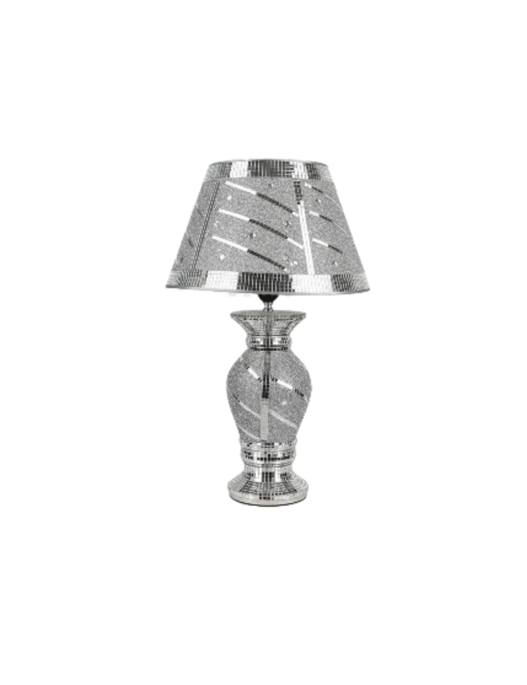 Crushed Diamond LED Vase Table Lamp Silver Glow – Sparkle Decors