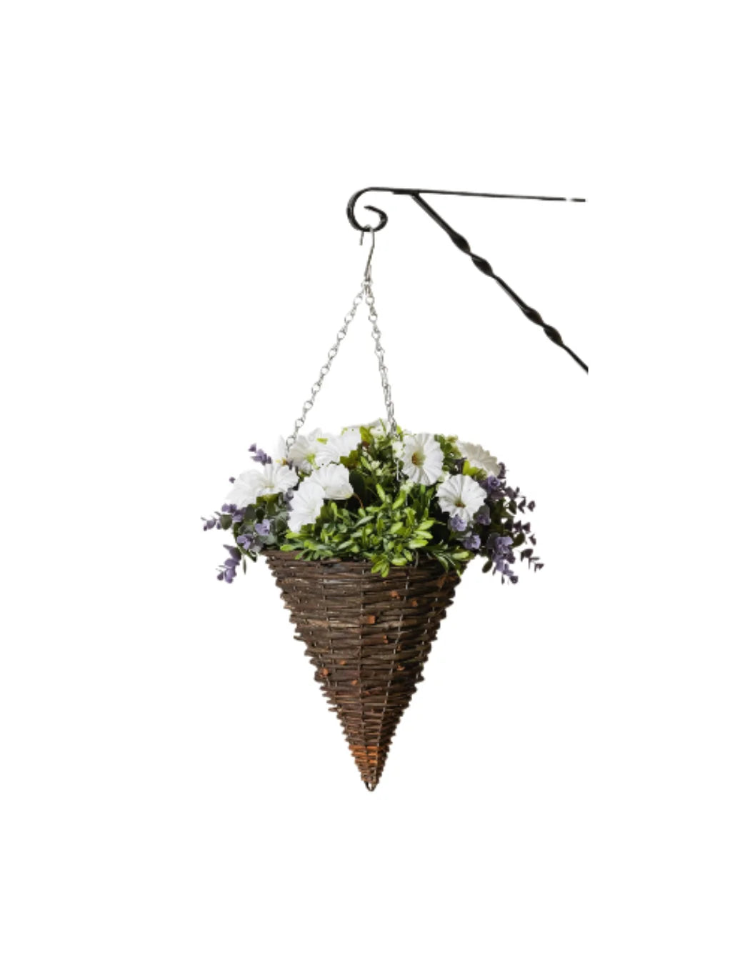 Artificial Petunia Cone Hanging Basket – Sparkle Decors