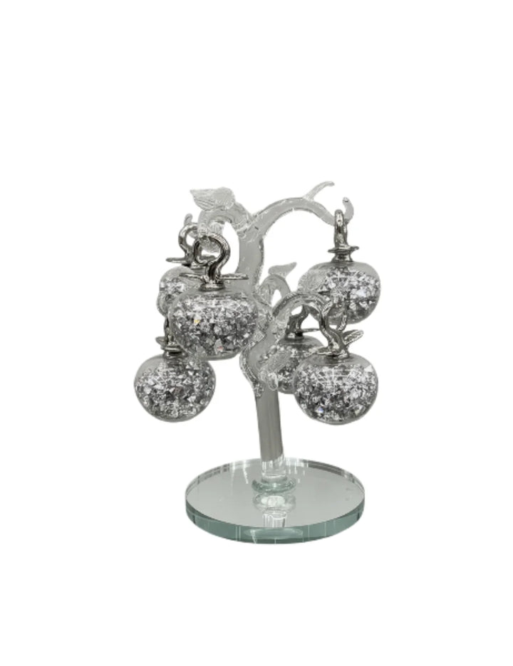 Sparkly Silver Crushed Diamond Crystal Fruit Basket – Sparkle Decors