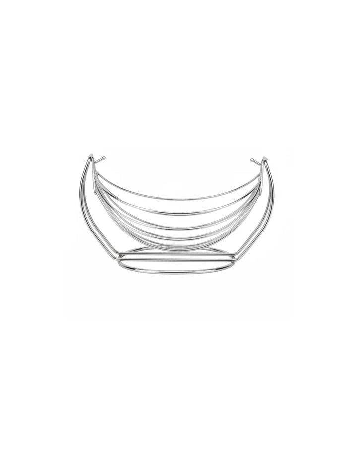 Stylish 2-Tier Chrome Fruit & Vegetable Basket Rack Stand - Sparkle Decors