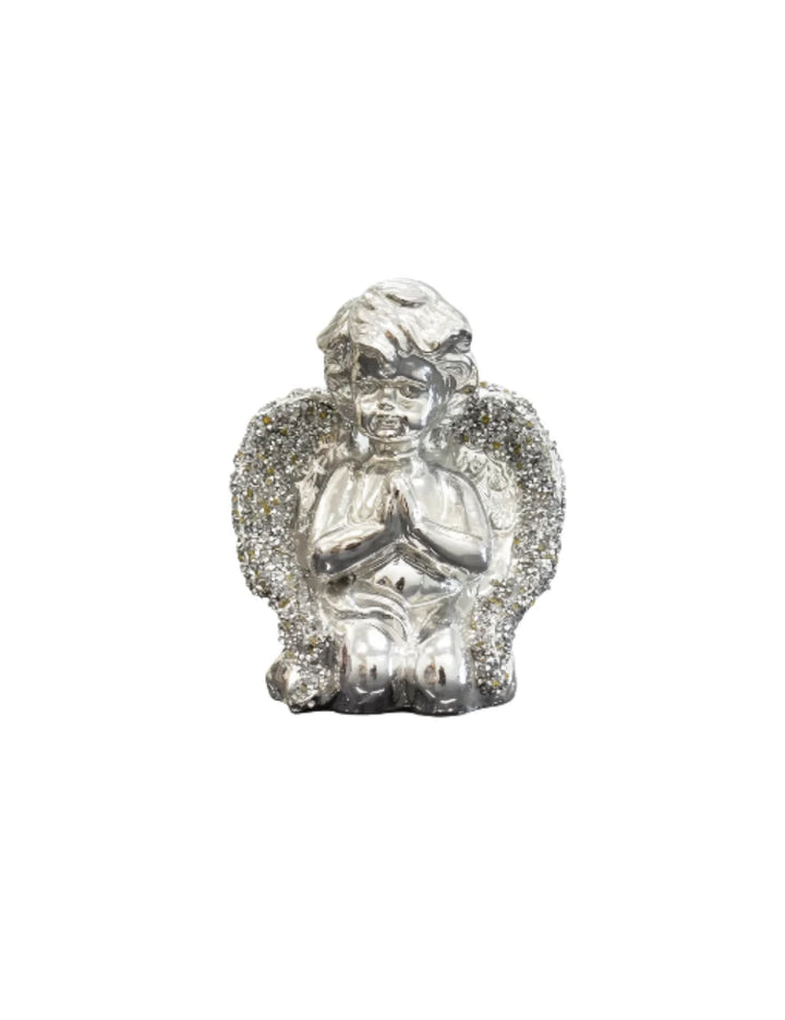 Crushed Diamond Baby Angel Silver Sparkle Ornament – Sparkle Decors