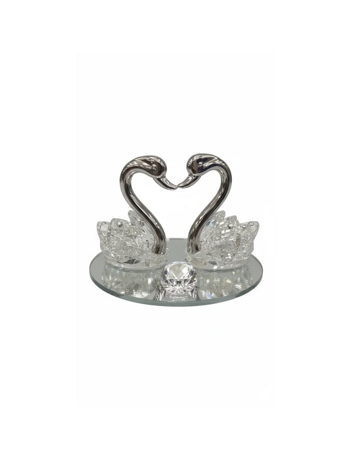 Crushed Crystal Swan Shelf Ornament Silver Decor – Sparkle Decors