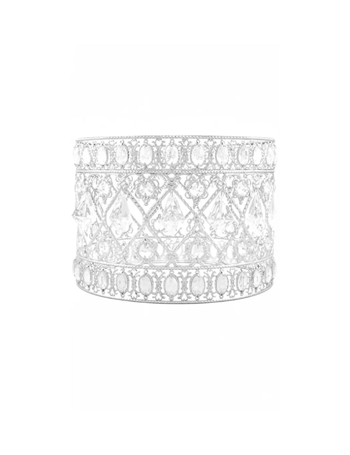 Rope Twist Pendant with Diamond Droplets – Elegant Silver | Sparkle Decors