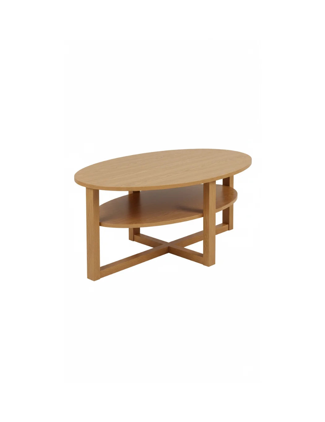 Large 2-Tier Oak Effect Coffee Table with Storage – Sparkle Decors