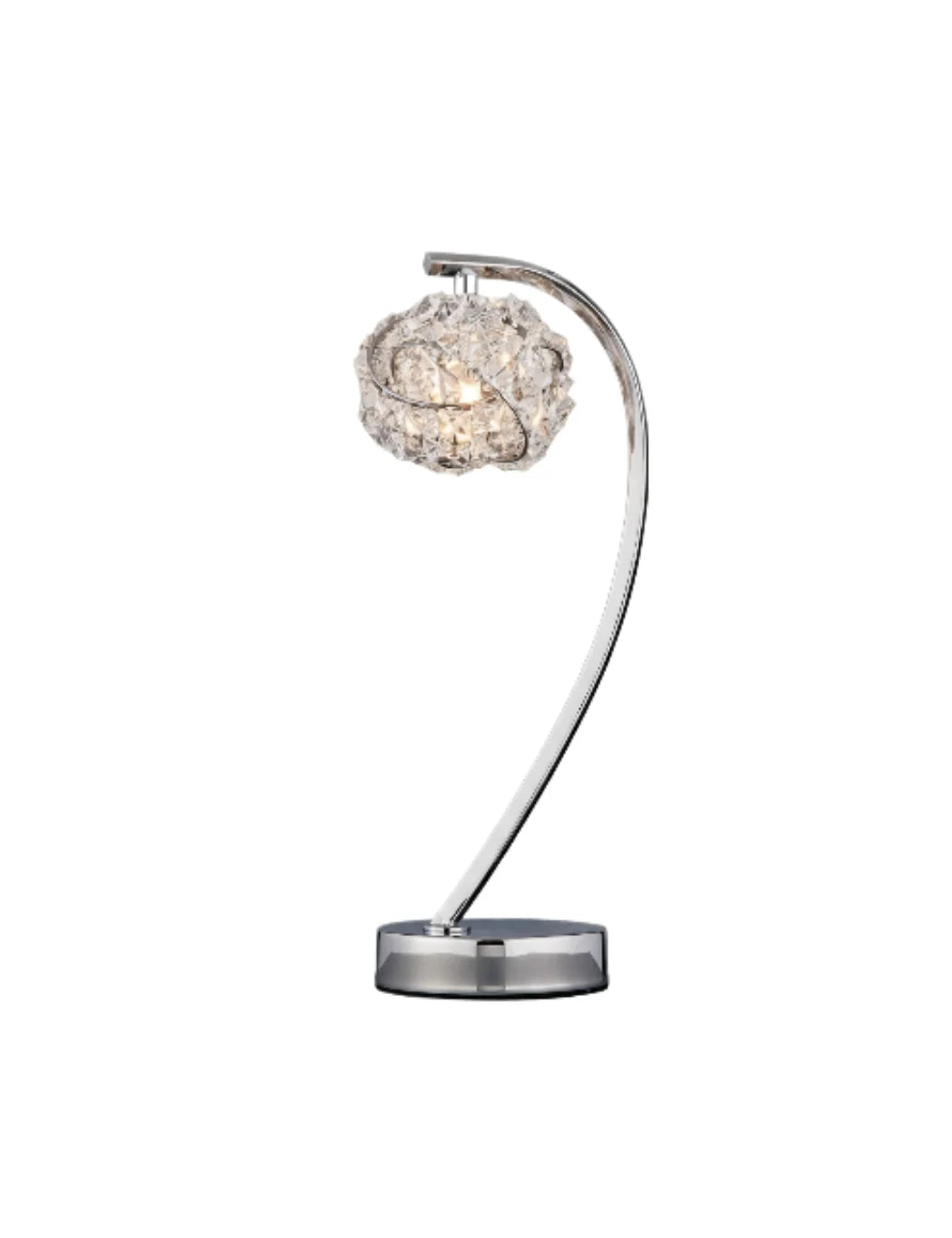 Elegant Cecilie Chrome & Glass Table Lamp for Desk – Sparkle Decors