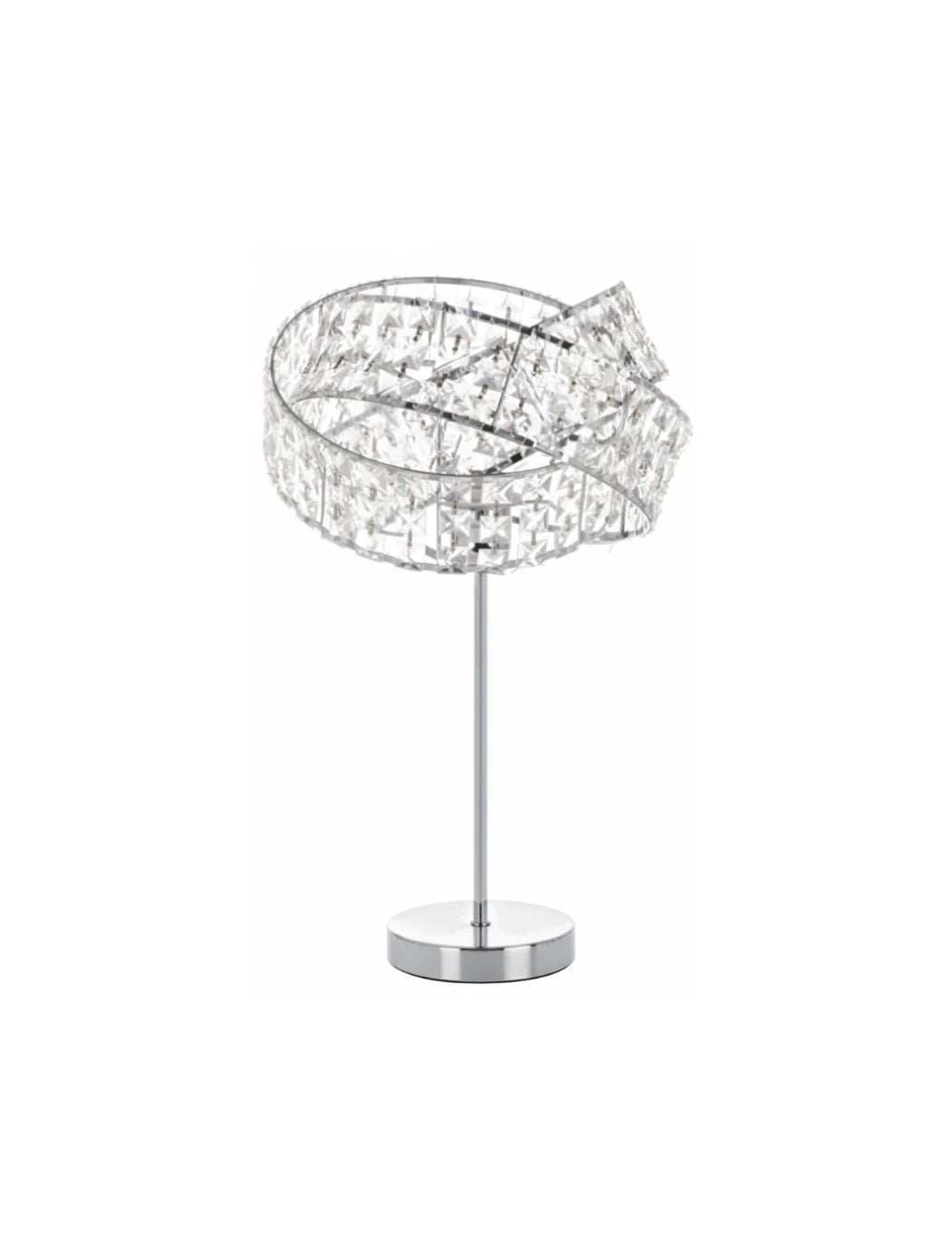 Jewelled Twisted Chrome Table Lamp for Modern Homes | Sparkle decors