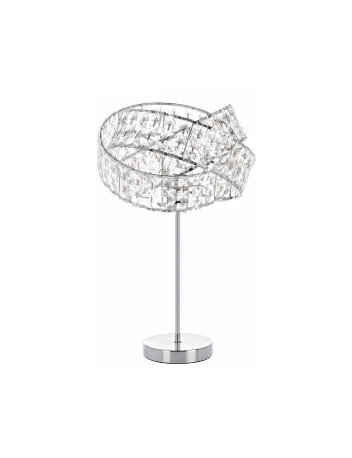 Jewelled Twisted Chrome Table Lamp for Modern Homes | Sparkle decors