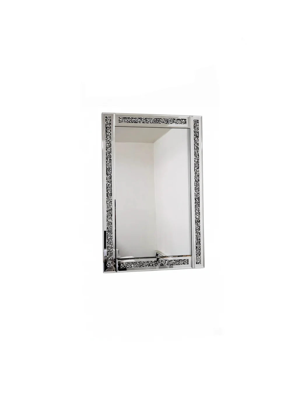 Sparkle Decors Silver Crushed-Jewel Wall Mirror 40 × 60 cm