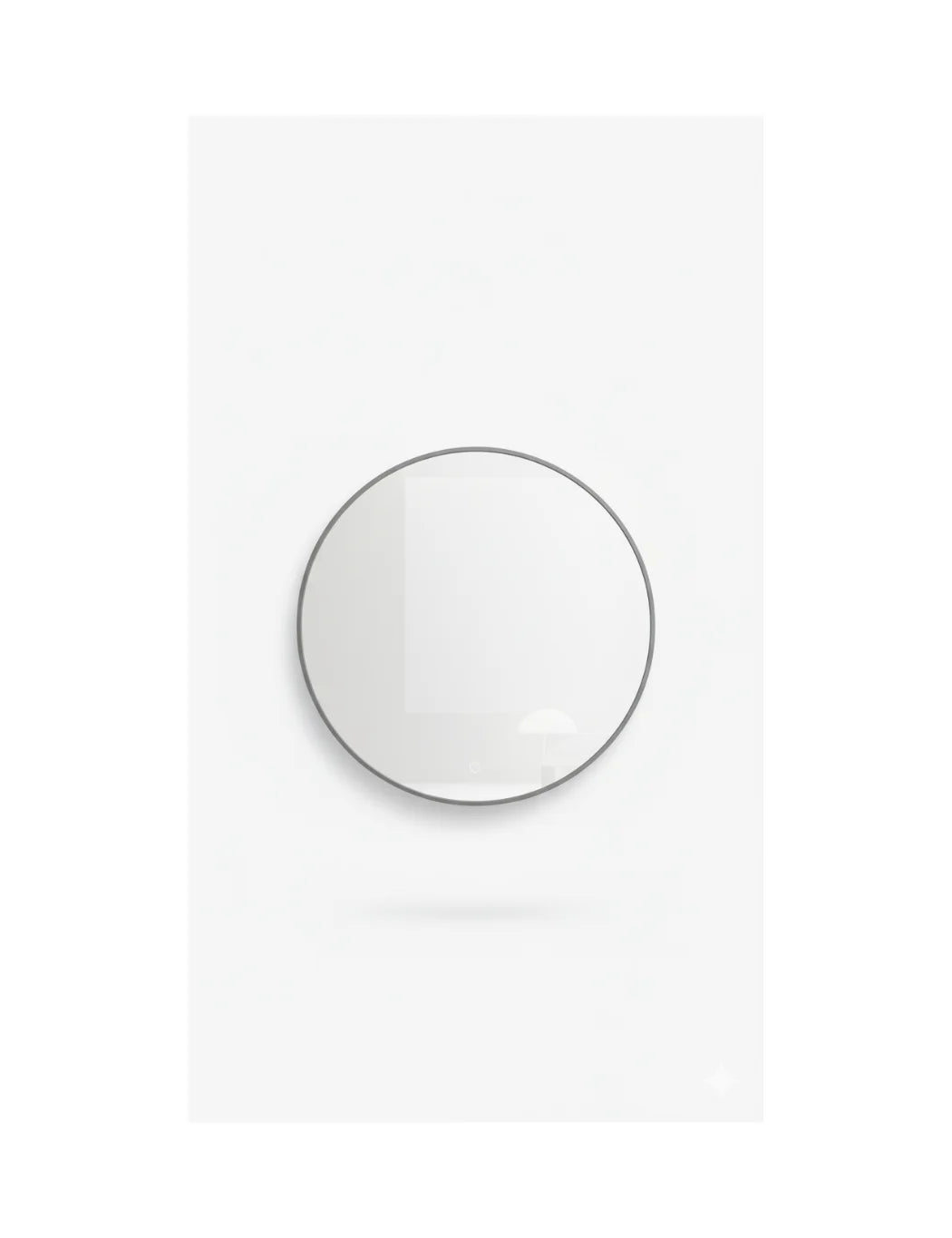 Sparkle Decors 60 cm Round Grey Metal Frame Wall Mirror – Modern Industrial Bathroom & Living Room Décor