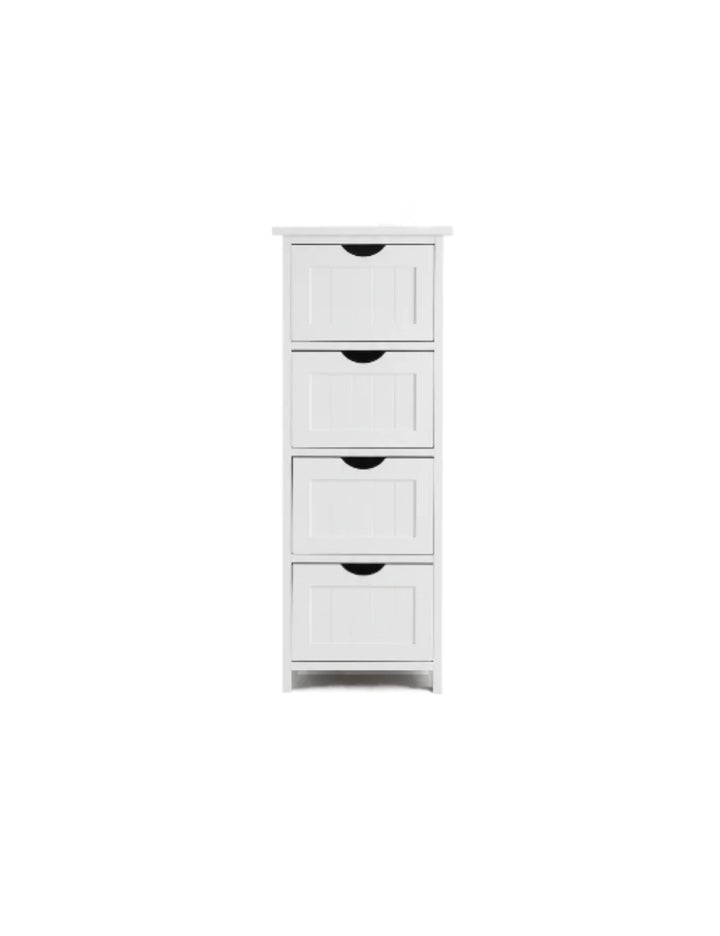 Elegant 4 Drawer Bathroom Storage Cabinet White – Sparkle Decors