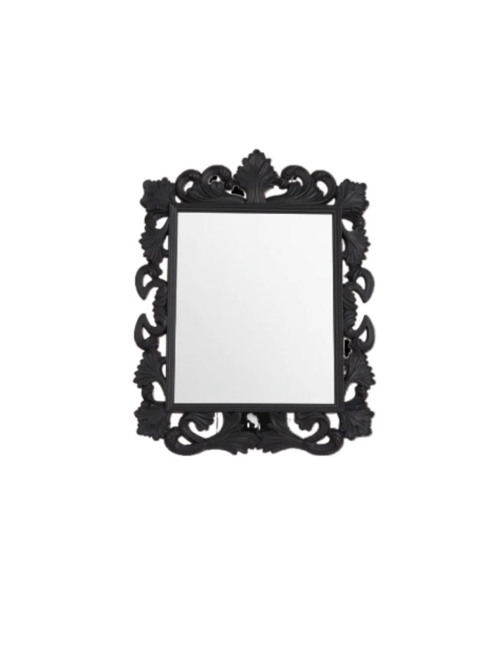 Vintage Ornate Dressing Table & Wall Mirror Black | Sparkle decors