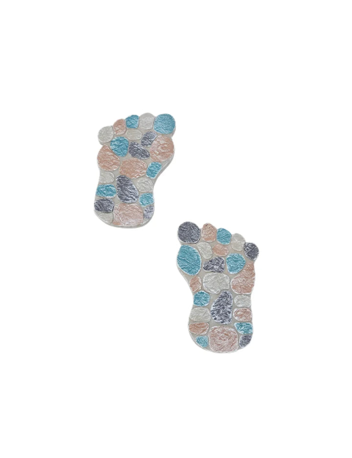 Set of 2 Decorative Foot Garden Stones Outdoor – Sparkle Decors