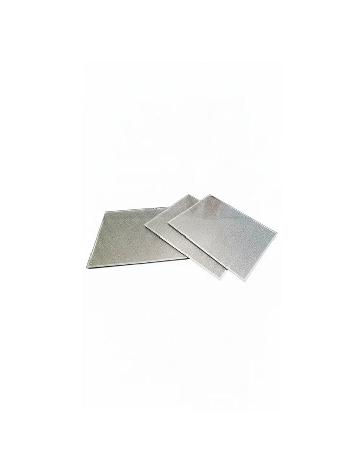 Silver Glitter Glass Coaster & Placemat Set of 4 Sparkle Decors