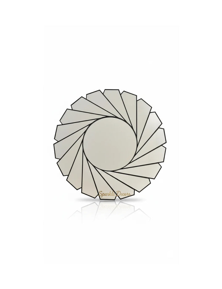 Sparkle Decors Black Swirl Art Deco Round Wall Mirror 61 cm – Modern Glass Frame Home Decor Accent Mirror