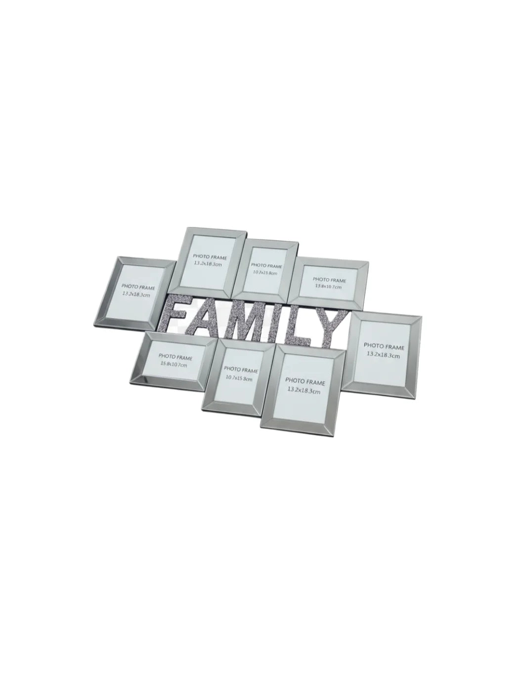 Large Diamante Mirrored Family Photo Frame Décor – Sparkle Decors