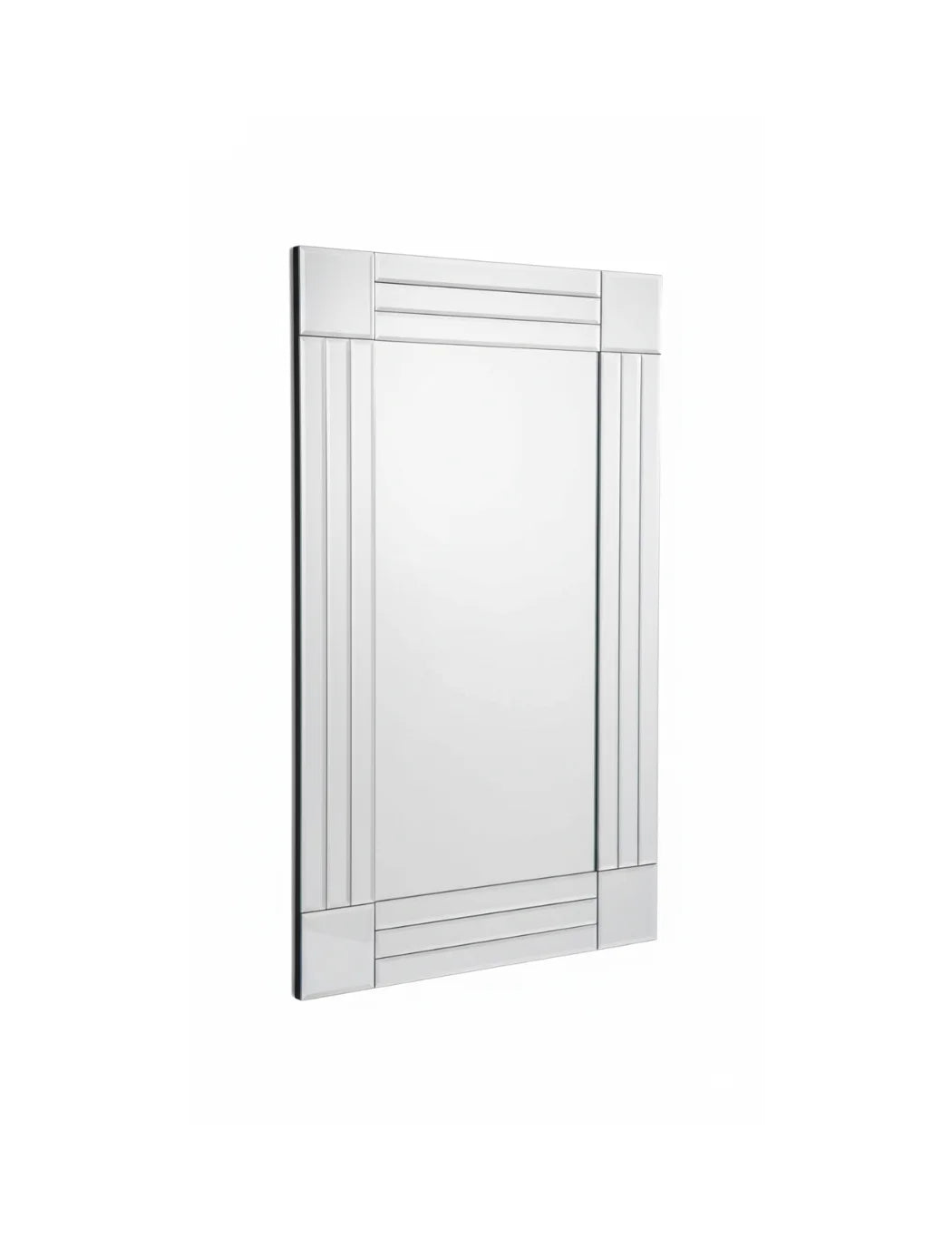 Sparkle Decors Full Length Wall Mirror with Triple Edge Strips, Elegant Silver Frame, MDF Back – Home Décor Mirror (40x120cm)